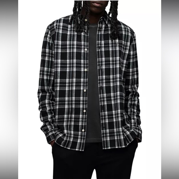 All Saints Leulus Long Sleeve Plaid Shirt - Picture 1 of 5
